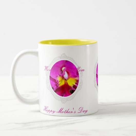 Pink Yellow Cattleya Orchid Moederdag Mok (Links)