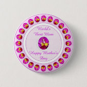 Pink yellow Cattleya Orchid Mother's Day Button (Voorkant)