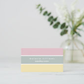 Pink yellow cute minimal feminine babysitting card visitekaartje (Staand voorkant)