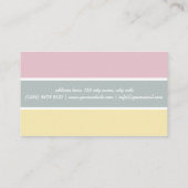 Pink yellow cute minimal feminine babysitting card visitekaartje (Achterkant)