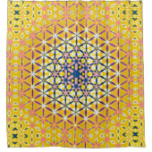 Pink Yellow Floral Abstract Douchegordijn (Voorkant)