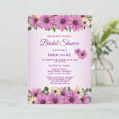 Pink Yellow Floral Rustic Bridal Shower Party Kaart (Staand voorkant)