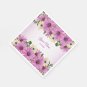 Pink Yellow Floral Rustic Elegant Wedding Party Servet (Hoek)