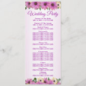 Pink Yellow Floral Rustic Elegant Wedding  Programmakaart (Achterkant)