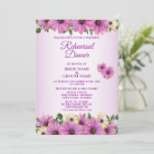 Pink Yellow Floral Rustic Wedding Rehearsal Dinner Kaart (Staand voorkant)