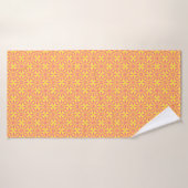 Pink Yellow Flower Seamless Pattern Badhanddoek (Badhanddoek)