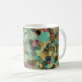 pink yellow green and blue circle pattern abstract koffiemok (Voorkant rechts)