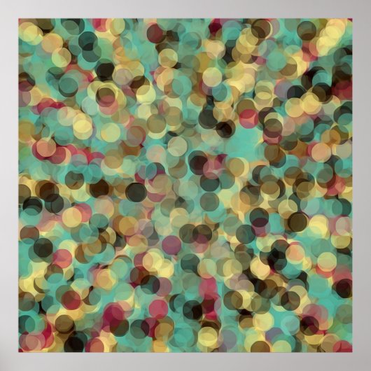 pink yellow green and blue circle pattern abstract poster (Voorkant)