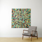 pink yellow green and blue circle pattern abstract wandkleed (In Situ (horizontaal))