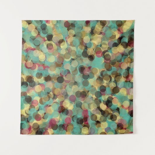 pink yellow green and blue circle pattern abstract wandkleed (Voorkant)