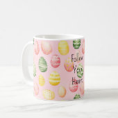 Pink Yellow Green Easter Eggs Koffiemok (Voorkant links)