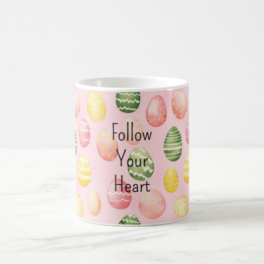 Pink Yellow Green Easter Eggs Koffiemok (Center)