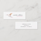 Pink yellow hummingbird illustration elegant chic mini visitekaartje (Voorkant / Achterkant)
