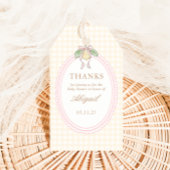 Pink & Yellow Lemon Bow Baby Shower Favor Cadeaulabel