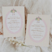 Pink & Yellow Lemon Bow Baby Shower Kaart