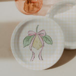 Pink & Yellow Lemon Bow Baby Shower Papieren Bordje<br><div class="desc">Celebrate with your friends and loved ones at your spring/summer baby shower with our lovely pink and yellow lemon-themed baby shower design.</div>