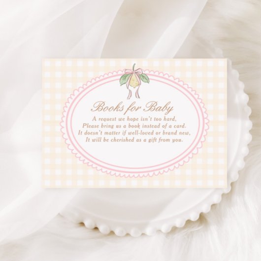 Pink & Yellow Lemon Bow Books for Baby Informatiekaartje