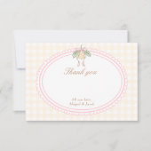 Pink & Yellow Lemon Bow Thank You Bedankkaart (Voorkant)