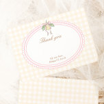 Pink & Yellow Lemon Bow Thank You Bedankkaart<br><div class="desc">Thank your friends and loved ones to your spring/summer baby shower with our lovely pink and yellow lemon-themed baby shower design.</div>