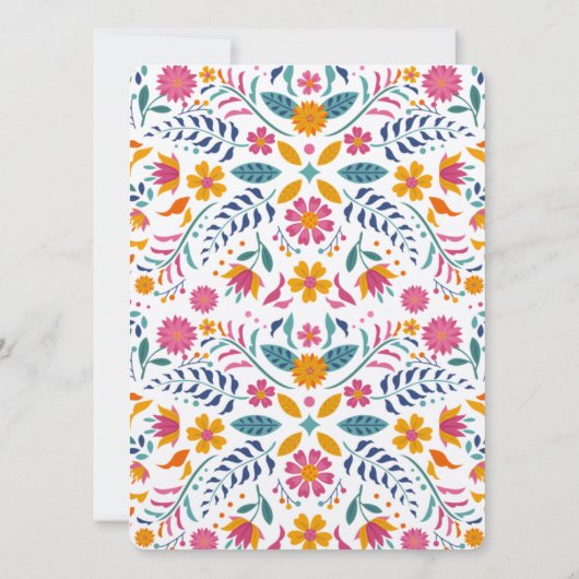 Pink Yellow Mexican Fiesta Baby shower Invitation Kaart (Achterkant)