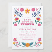 Pink Yellow Mexican Fiesta Baby shower Kaart (Voorkant)