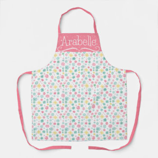 Pink Yellow Mint Snowflake Pattern Schort