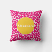 Pink Yellow Monogram Giraffe Pattern Pillow Kussen (Achterkant)