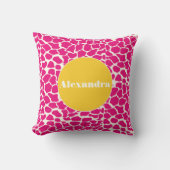 Pink Yellow Monogram Giraffe Pattern Pillow Kussen (Voorkant)