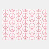 Pink Yellow Orange Peace Sign Gift Wrap Combo Inpakpapier Vel (Voorkant 3)