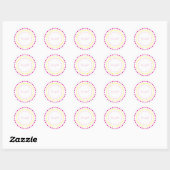 Pink & Yellow Polka Dots Baby Girl Gender Reveal Ronde Sticker (Vel)
