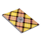 Pink Yellow Pset Tartan Metallic Steel Monogram Notitieboek (Rechterzijde)