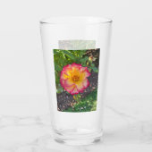 Pink Yellow Rose Glass Glas (Achterkant)