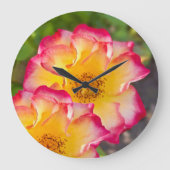 Pink Yellow Rose Grote Klok (Voorkant)