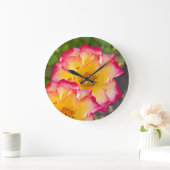 Pink Yellow Rose Grote Klok (Huis)