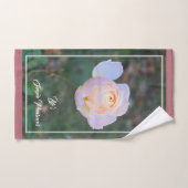 Pink Yellow Roses Typografie Roos Gold Bad Handdoek (Handdoek)