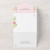 Pink Yellow Spring Floral Wedding All In One Uitnodiging (Buitenkant)