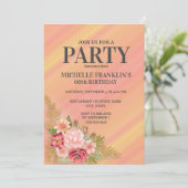 Pink Yellow Spring Garden Floral 60th Birthday Kaart (Staand voorkant)