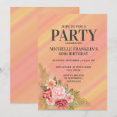 Pink Yellow Spring Garden Floral 60th Birthday Kaart (Voorkant / Achterkant)