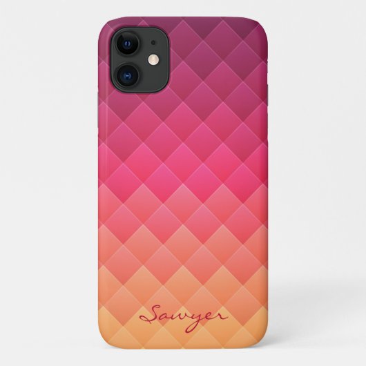 Pink & Yellow Striped Case-Mate iPhone Case (Achterkant)