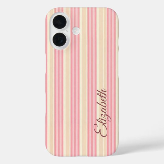 Pink & Yellow Striped Case-Mate iPhone Case (Achterkant)