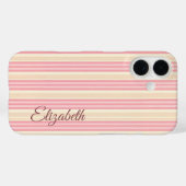 Pink & Yellow Striped Case-Mate iPhone Case (Achterkant (horizontaal))