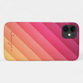 Pink & Yellow Striped Case-Mate iPhone Case (Achterkant (horizontaal))