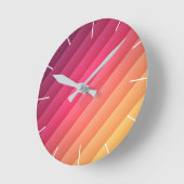 Pink & Yellow Striped Ronde Klok (Hoek)