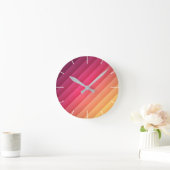 Pink & Yellow Striped Ronde Klok (Huis)