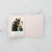 Pink Yellow Vertical Stripes and Wedding Photo Bedankkaart (Binnen)