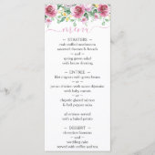 Pink Yellow Waterverf Floral Wedding Menu (Voorkant)