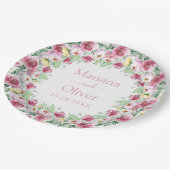 Pink Yellow Waterverf Floral Wedding Papieren Bordje (Gekanteld)