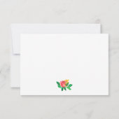 Pink Yellow Waterverf Floral Wedding RSVP Kaarten (Achterkant)