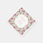 Pink Yellow Waterverf Floral Wedding Servet (Hoek)
