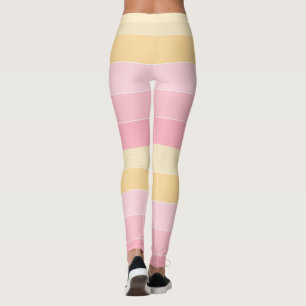 Pink Yellow White Colors Trendy Sjabloon Elegant Leggings